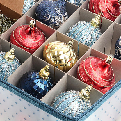 Hearth & Harbor Caja grande de almacenamiento de adornos de Navidad con separadores ajustables, contenedor de almacenamiento de adornos de plástico para 128 adornos o decoraciones navideñas