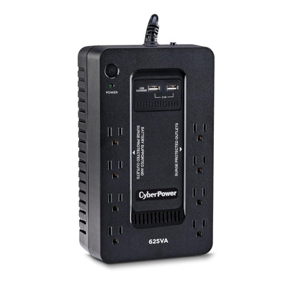 CyberPower ST625U Sistema UPS, 625VA/360W, 8 tomacorrientes, 2 Puertos de Carga USB, Compacto