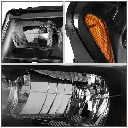 DNA Motoring HL-OH-TRA02-BK-AM Faros Delanteros de Esquina Ámbar para Trailblazer 02-09, Negro