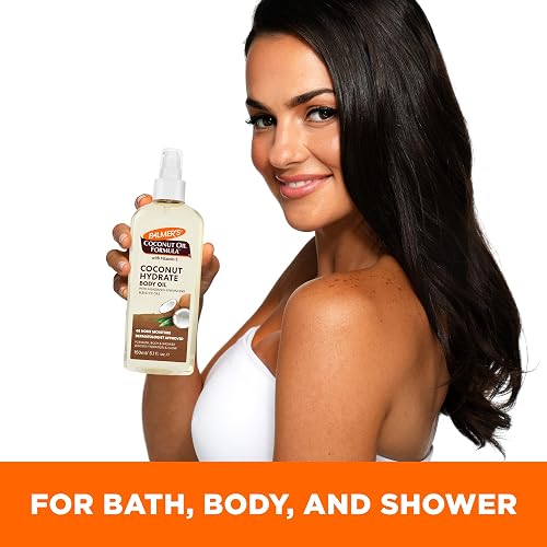 Palmer's Coconut Oil Formula Body Oil - Aceite Corporal Hidratante Coco con Extracto de Café Verde, Absorción Instantánea, Aceite para Baño, Cuerpo y Ducha, 150ml