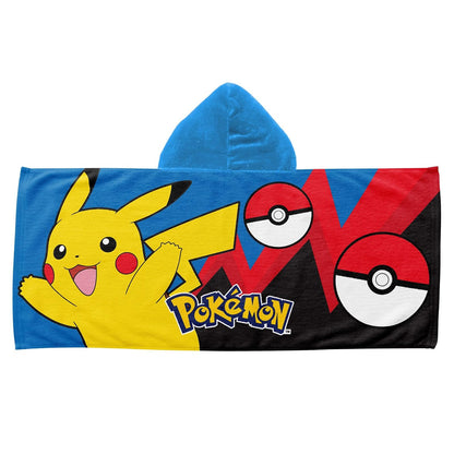 Northwest Pokemon Bounce and Bolt - Toalla de Playa Juvenil con Capucha, 21 x 51 Pulgadas - Pokemon Bounce and Bolt - 21" x 51"