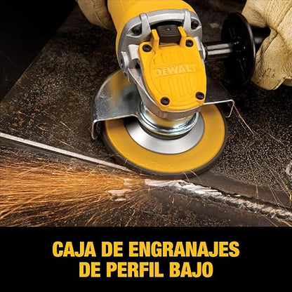 DEWALT Esmeriladora Angular de 4-1/2" (115mm) 900W, HP, Incluye Mango Lateral y Guarda, DWE4120
