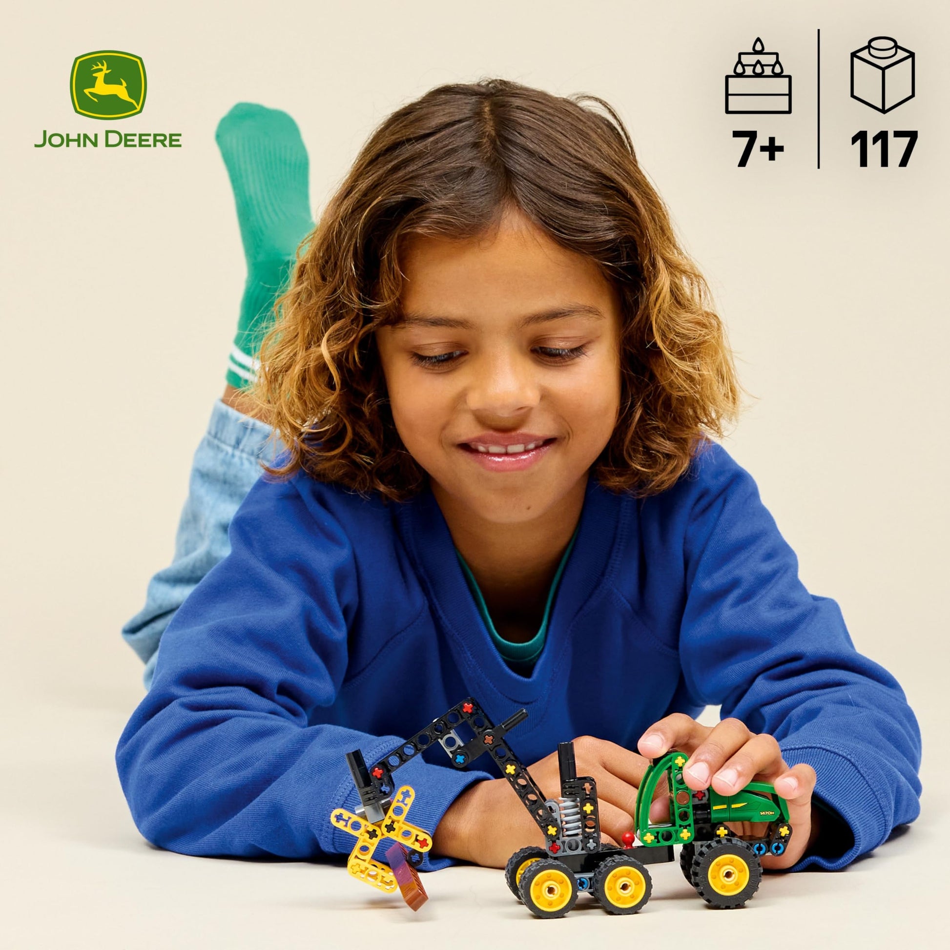 LEGO Technic Cosechadora con Ruedas John Deere 1470H – Pluma Giratoria, Garra y Tronco – Juguete de Construcción – Vehículo para Regalar a Niños y Niñas de 7 Años o Más – 42218