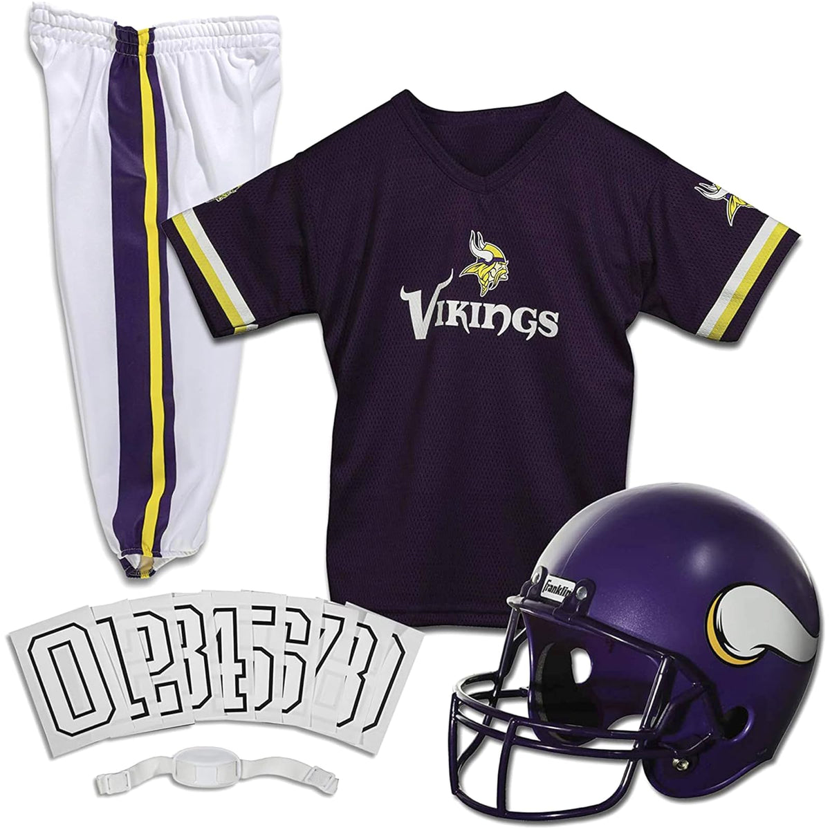 Franklin Sports Set de uniforme juvenil de lujo autorizado por la NFL (Liga Nacional de Fútbol Americana) - Minnesota Vikings - Chica