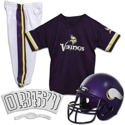 Franklin Sports Set de uniforme juvenil de lujo autorizado por la NFL (Liga Nacional de Fútbol Americana) - Minnesota Vikings - Chica