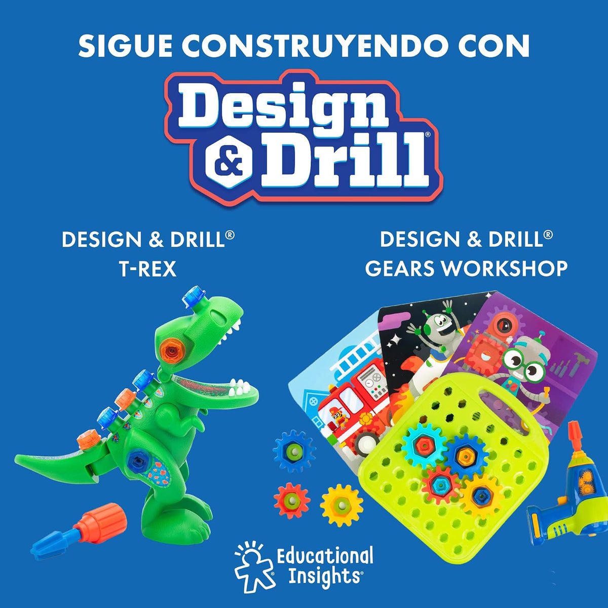 Educational Insights Design & Drill® Shark - Juguetes Educativos para Niños 3+ años, Juguetes Stem, Juguetes de Tiburon
