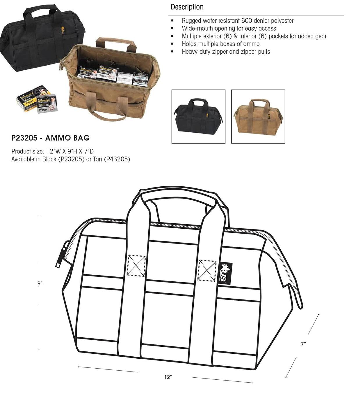 US PeaceKeeper - Bolsa, Negro, Una Talla