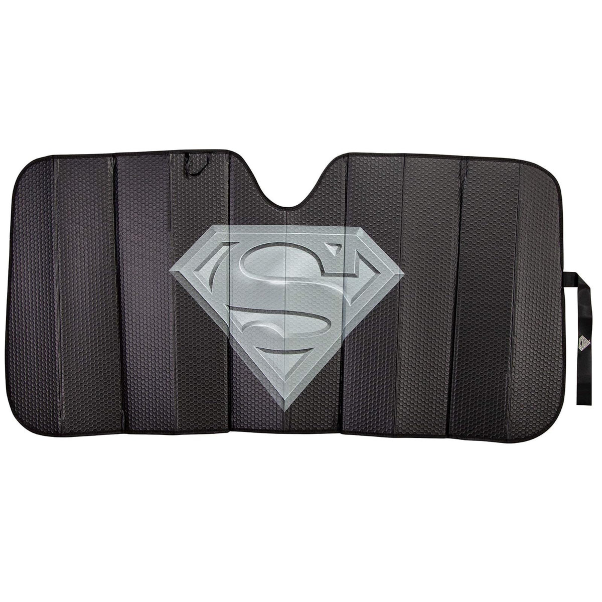 Plasticolor 003883R01 Superman DC Comics Logo Negro Acabado Mate Parasol Parabrisas Delantero Camión o SUV