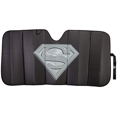 Plasticolor 003883R01 Superman DC Comics Logo Negro Acabado Mate Parasol Parabrisas Delantero Camión o SUV
