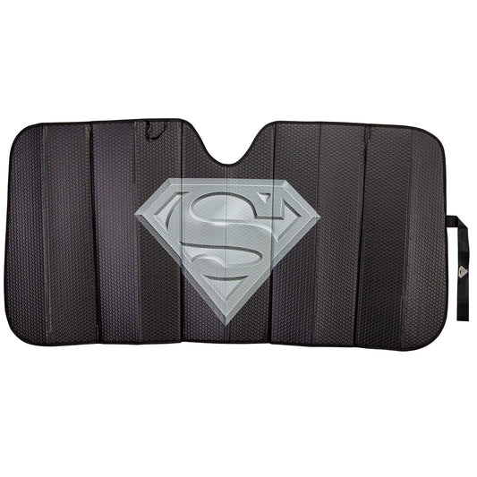 Plasticolor 003883R01 Superman DC Comics Logo Negro Acabado Mate Parasol Parabrisas Delantero Camión o SUV