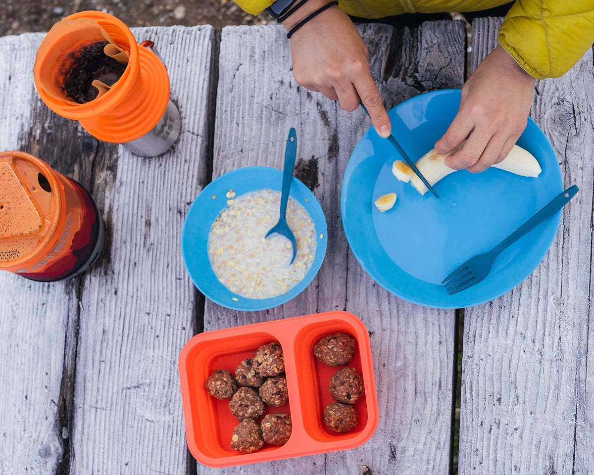 UST PackWare Dish Set with Mesh Bag, BPA Free Construction and Eating Utensils for Hiking, Camping, Backpacking, Travel and Outdoor