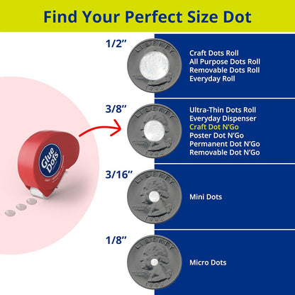 Glue Dots Clear Dot Disposable Dispenser-Craft .375" 200/Pkg