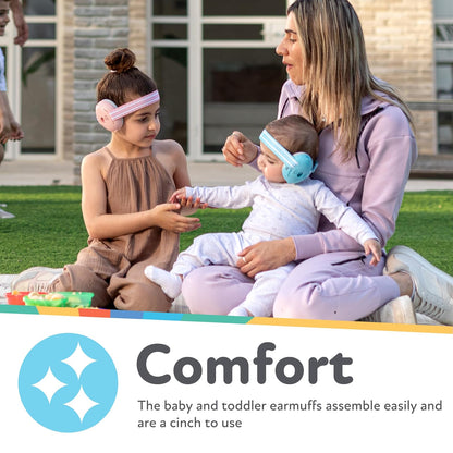 Nuby Soft Sounds - Orejeras ajustables para bebé para protección contra ruidos fuertes, ideales para espectáculos de aire, fuegos artificiales, viajes en vuelo y mucho más Azul solamente.