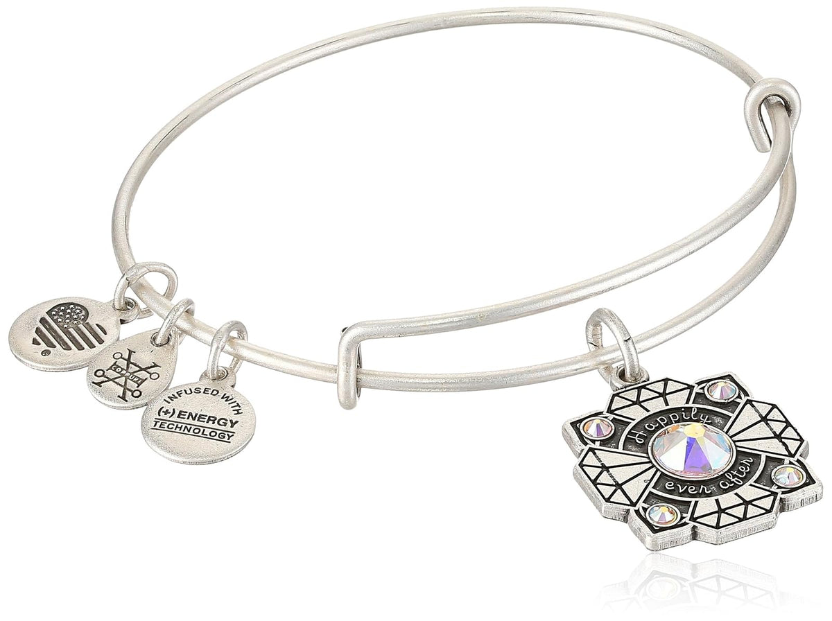Alex and Ani - Pulsera para Mujer, diseño de Novia EWB, Color Plateado rafaeliano, Extensible