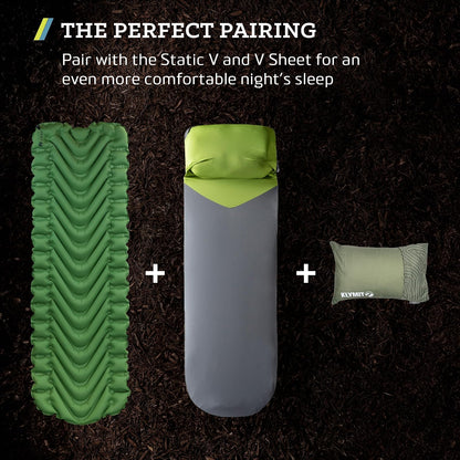 Klymit Drift - Almohada de Camping, Funda Reversible para Viajes y Dormir, Espuma viscoelástica triturada, Comodidad con Carcasa Duradera