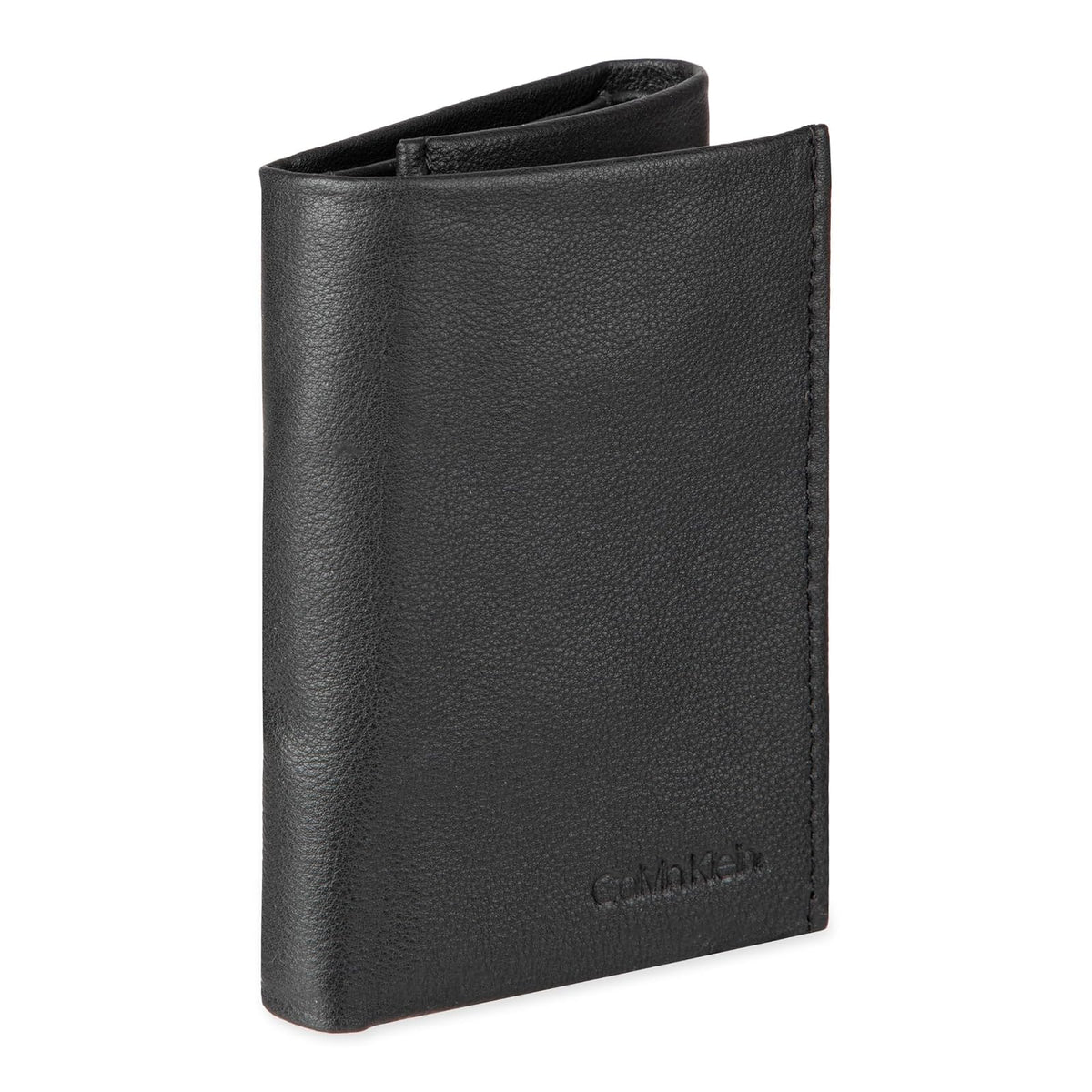Calvin Klein portafolios triple de piel RFID para hombre, Negro -, Talla única