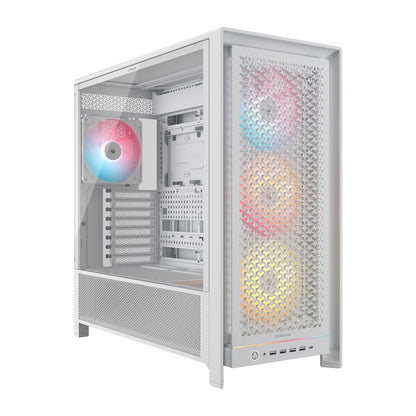 Corsair Frame 5000D RS ARGB Caja Modular Mid-Tower de Gran Flujo de Aire para PC – 4X Ventiladores RS Preinstalados, Sistema de Montaje de Ventiladores InfiniRail – Blanc