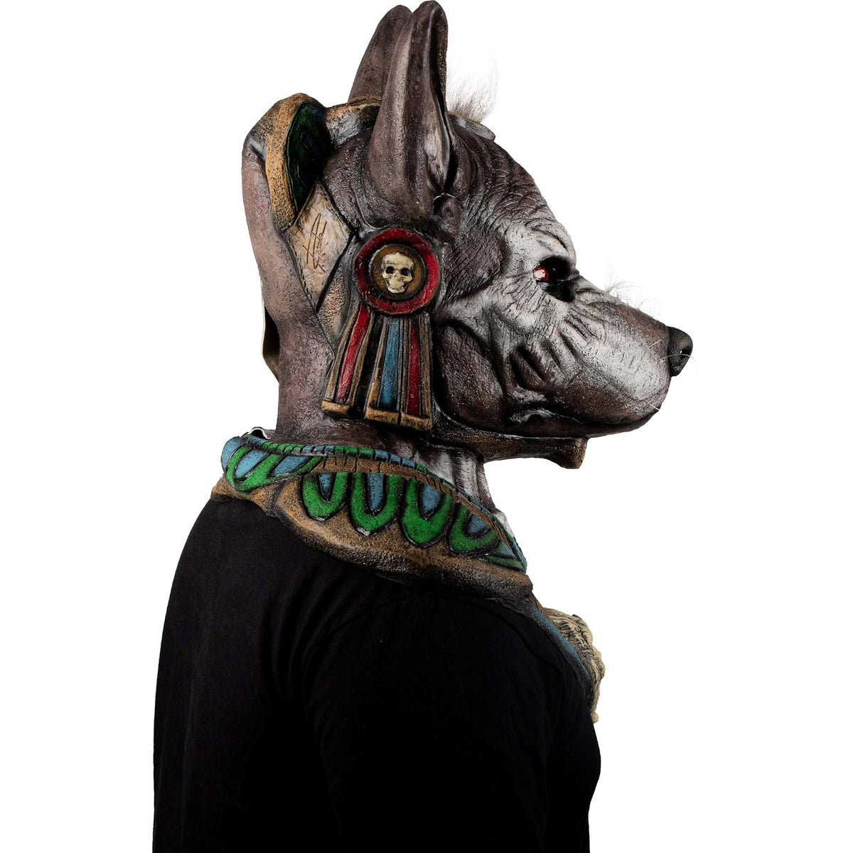 Ghoulish Productions Xolotl Máscara de Látex con Pecho | Inspirada en Dios Azteca Guardián de los Muertos | Detallado Pintado a Mano para Halloween Cosplay | Marrón Talla M