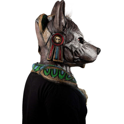 Ghoulish Productions Xolotl Máscara de Látex con Pecho | Inspirada en Dios Azteca Guardián de los Muertos | Detallado Pintado a Mano para Halloween Cosplay | Marrón Talla M
