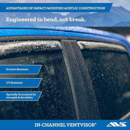 Auto Ventshade 194155 Protectores de Ventanilla Laterales para Ford F-150 SuperCrew 2009-2014, Humo, Juego de 4