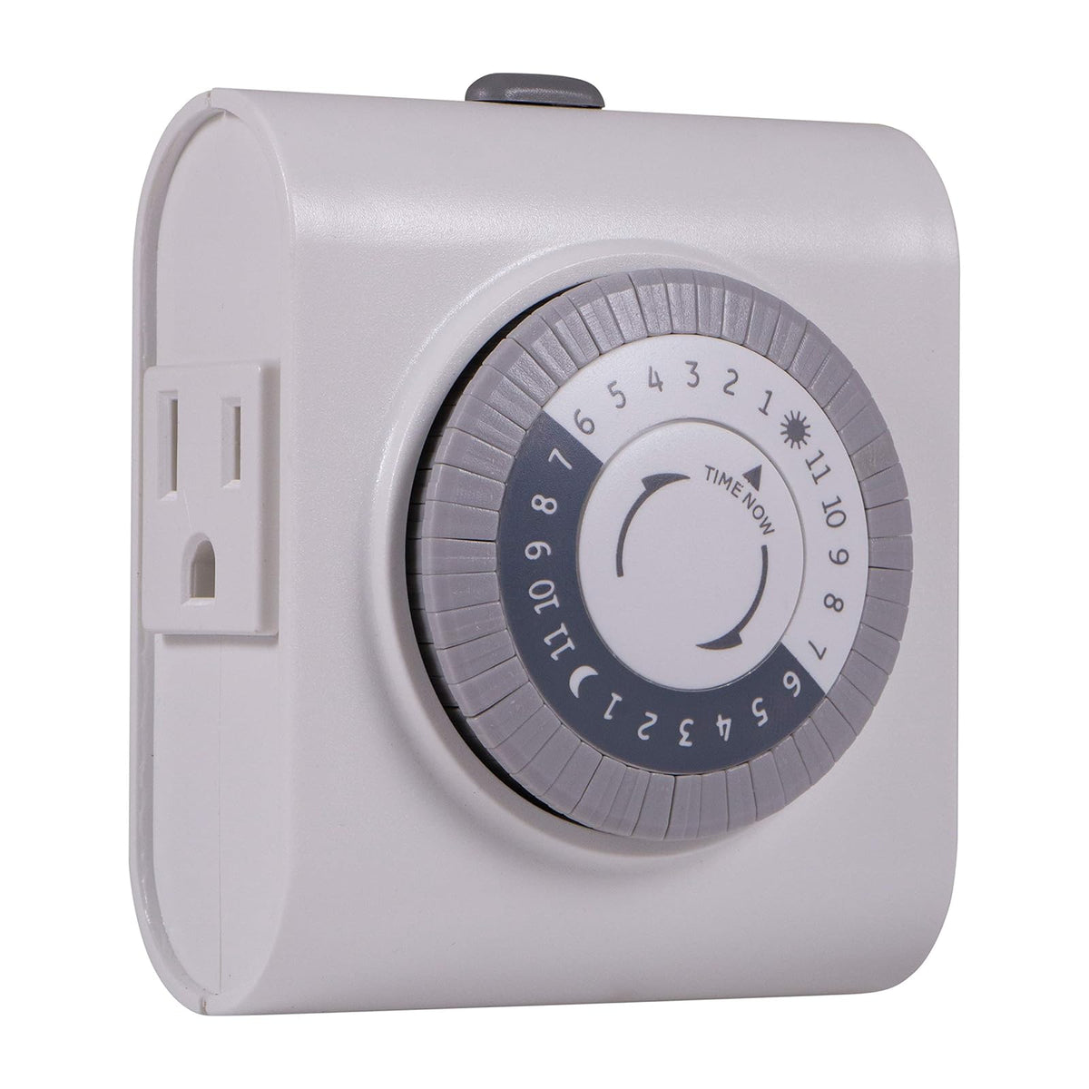 GE 24-Hour Heavy Duty Indoor Plug-in Mechanical Timer, Gray/White