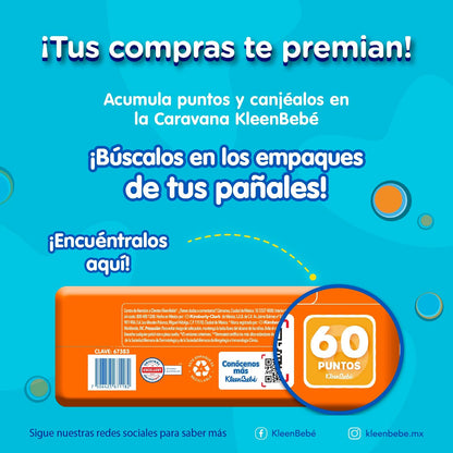 KleenBebé Comodisec, Pañal Para Bebé, Tamaño Grande, Caja Con 216 Pañales