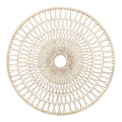 Sagebrook Home Colgante de pared redondo pieza decorativa blanca de 36 pulgadas de ratán tejido de decoración de pared bohemio hecha a mano arte de bambú natural y madera para el hogar