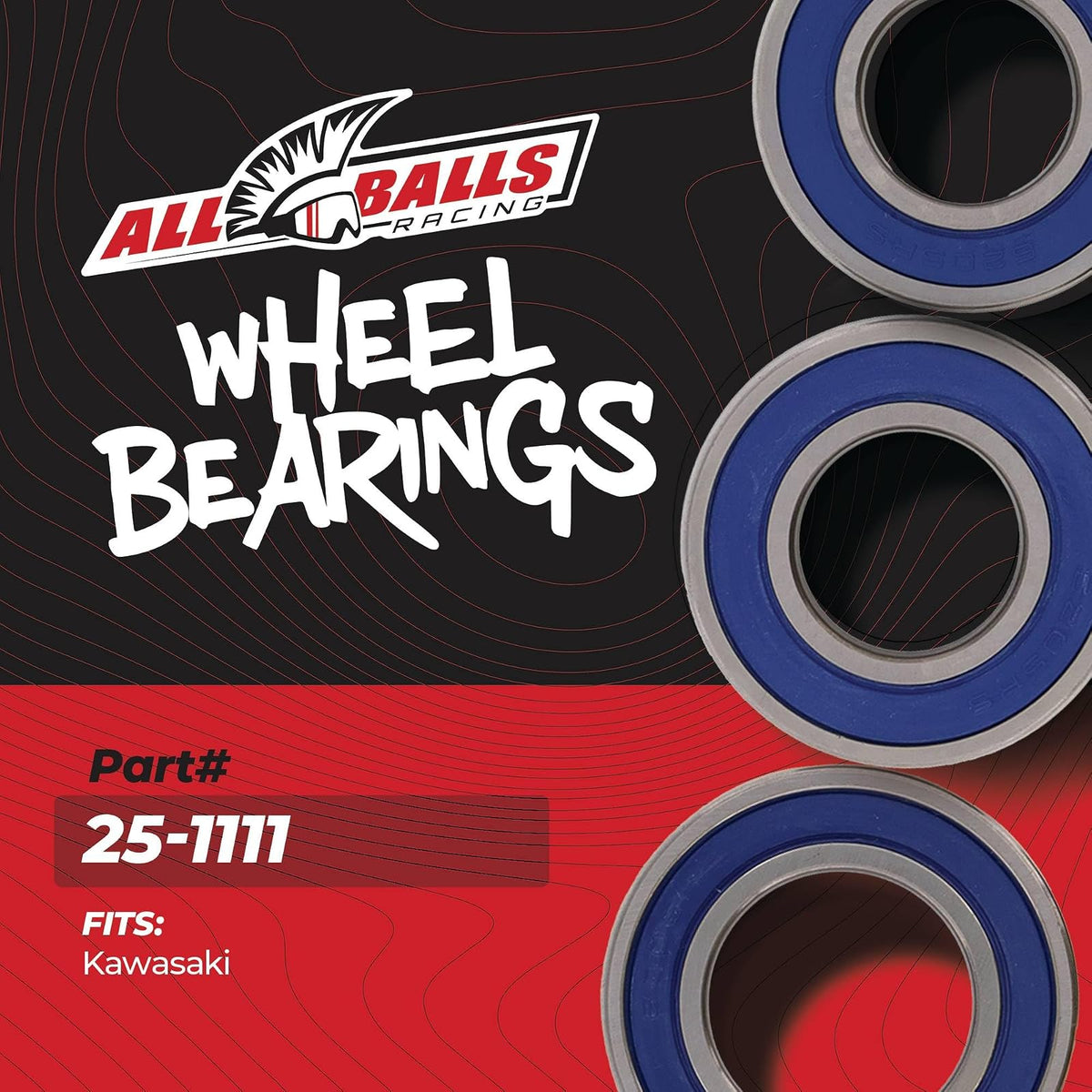 All Balls Racing Juego de Sellos de Rodamientos de Rueda Compatible con Kawasaki Z H2 2020-2022, Z H2 SE 2022, Z1000 2003-2009, ZX10R 2011-2019, Rojo, 25-1111
