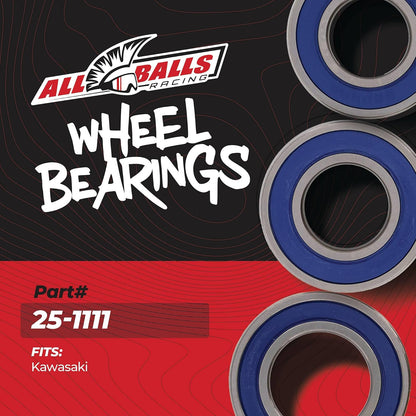 All Balls Racing Juego de Sellos de Rodamientos de Rueda Compatible con Kawasaki Z H2 2020-2022, Z H2 SE 2022, Z1000 2003-2009, ZX10R 2011-2019, Rojo, 25-1111