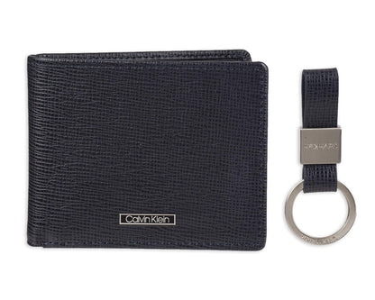 Calvin Klein portafolios plegable minimalista RFID de piel para hombre, marino, Talla única