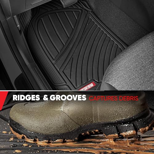 Motor Trend mt-773 - 801-bk 3 fila flextough Series alfombrillas de goma y Liners para automóvil SUV Van- Heavy Duty completo de interior, color negro