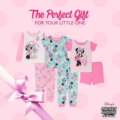 Disney Frozen | Minnie Mouse | Conjunto de Pijama de algodón Ajustado de 6 Piezas Juego de Pijama para Niñas