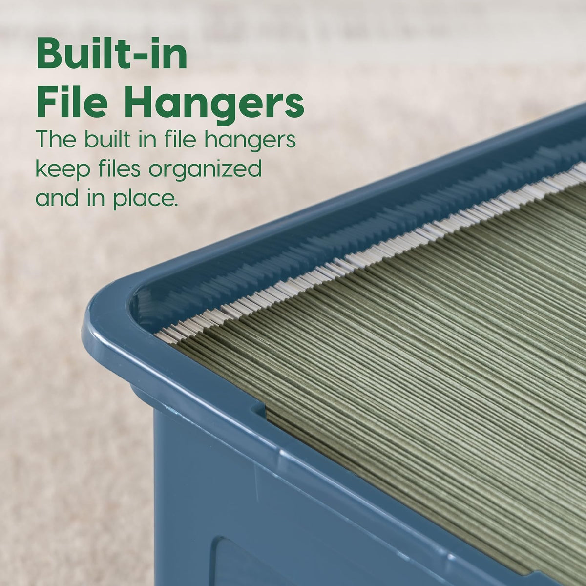 IRIS USA Caja para Archivos Carta/Oficio de 35 Qt, Azul/Gris | Protege documentos importantes y archivos carta/oficio con almacenamiento seguro para hogar y oficina