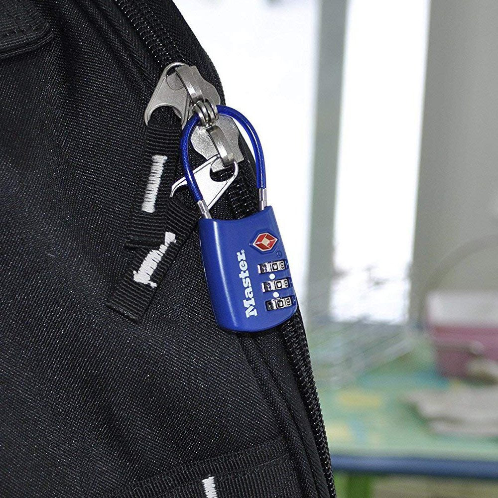 Master Lock Blue Set Your Own Combination TSA Approved Lock, candado con cierre de viaje es perfecto para maletas, bolsos o mochilas, paquete de 2, 4688BLUEC2