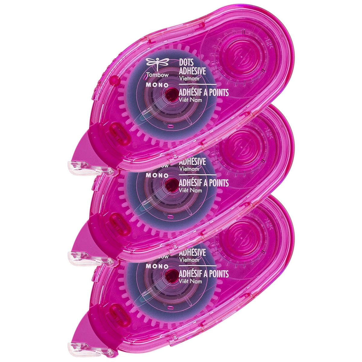 Tombow 62149 Recambios de aplicador de puntos adhesivos overol, paquete de 3, fácil de rellenar para una aplicación suave, multicolor, paquete económico