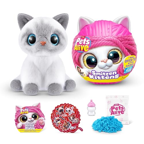 Pets Alive Smitten Kittens (Bonnie) de Zuru, Surprise Kitten Ghitten Plush, Plushies Ultra Soft, Pets Interactive Toy, 10 Sonidos, Cat Pet Aldel para niños y niñas