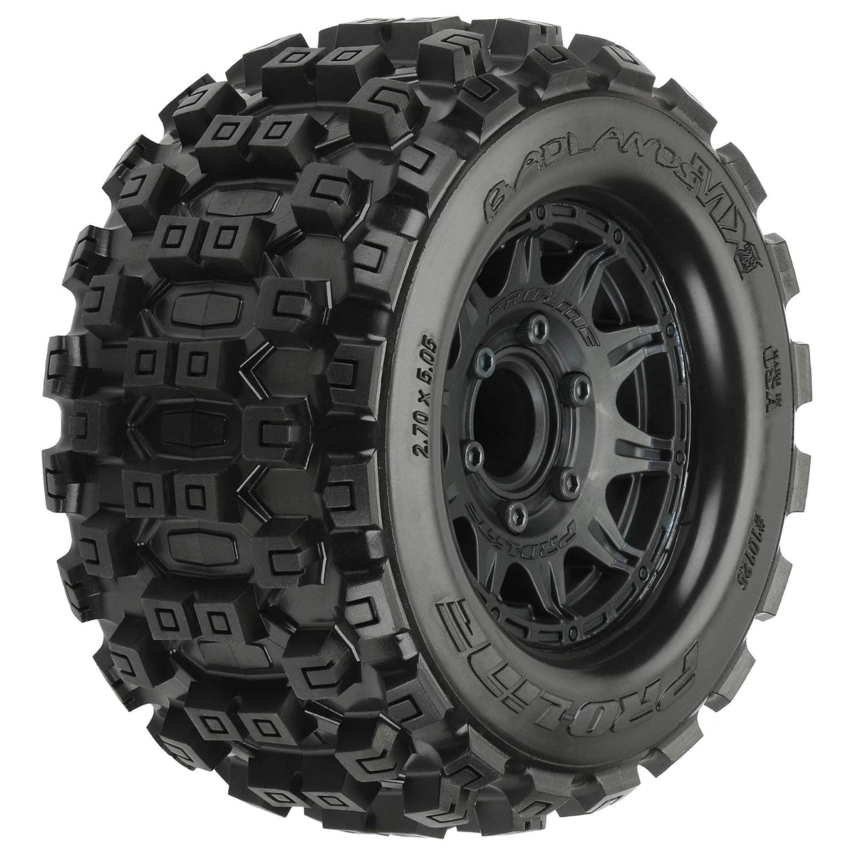 Pro-line Racing 1/10 Badlands MX28 FR/RR 2.8" MT Tires Mounted 12mm Blk Raid (2), PRO1012510