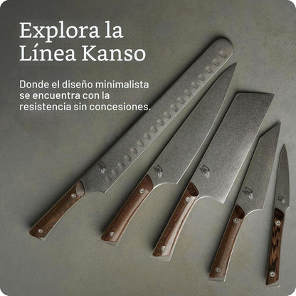 Shun Kanso Cuchillo Multipreparación Asiático 5 | 5 pulgadas, hoja doble bisel acero inoxidable, mango tagayasan contorneado, acabado Heritage, punta triangular