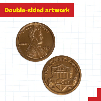 Learning Advantage 7521 Play Pennies, Set of 100, Grade: kindergarten | Diseñado y dimensionado como moneda real de EE. UU., Enseña matemáticas con este recurso de juego de simulación