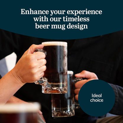 Libbey Craft Brews - Juego de tazas de cerveza de vidrio, juego de 4 vasos de cerveza grandes para servir Ales y Lagers, tazas de cerveza de vidrio atemporales para congelador