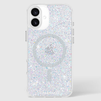 Case-Mate Funda magnética Brillante para iPhone 16 Plus Compatible con MagSafe, protección contra caídas de 12 pies - Twinkle Disco