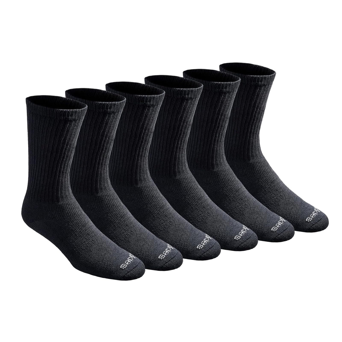 Dickies Calcetines Deportivos para Hombre, Talón y Puntera Reforzados - Shoe Size: 5-9 - Negro sólido (6 pares).