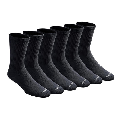 Dickies Calcetines Deportivos para Hombre, Talón y Puntera Reforzados - Shoe Size: 5-9 - Negro sólido (6 pares).