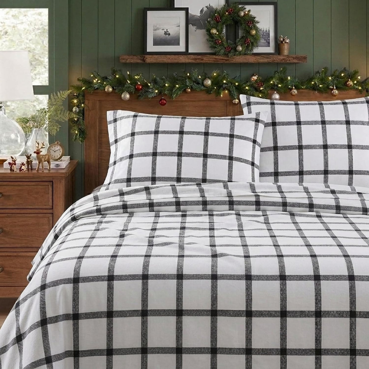Eddie Bauer - Juego de sábanas Individuales, Franela de algodón, Cepillado para Mayor suavidad, decoración acogedora del hogar (Cuadros de cunkhouse, Individual)