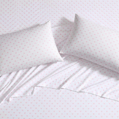 Laura Ashley - Juego de sábanas para niños, Ultra Suave y Transpirable con Fundas de Almohada a Juego, Resistente a Las Arrugas, Esencial Ideal para la habitación de Las niñas (Bonitos Lazos, Rosa,