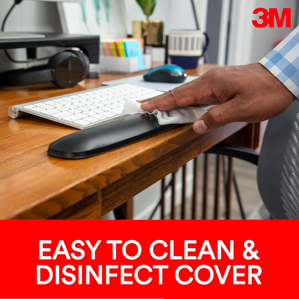 3M Gel Wrist Rest for Keyboards, Soothing 3M Gel Technology and Satin Smooth Cover for All Day Comfort and Support, 19", Black (WR85B)