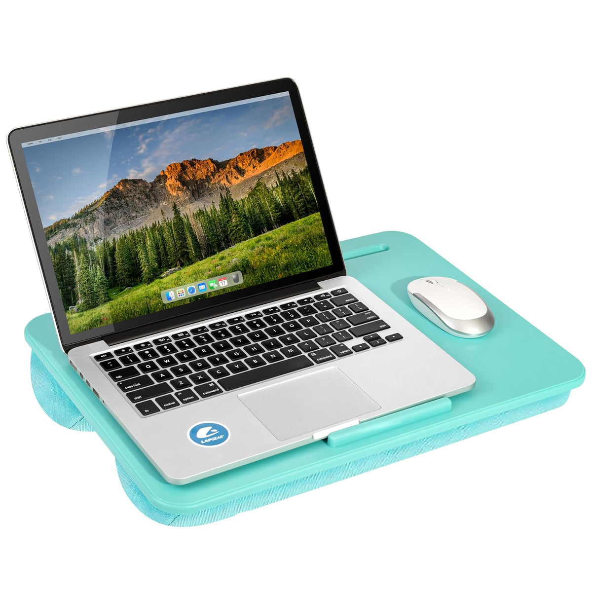 LapGear - computadora de Regazo Original - Grande (18 x 13 Pulgadas) | Se Adapta a portátiles de hasta 17.3 Pulgadas | Acolchado con Reborde del Dispositivo, Bandeja para lápices y Mango | Portátil y