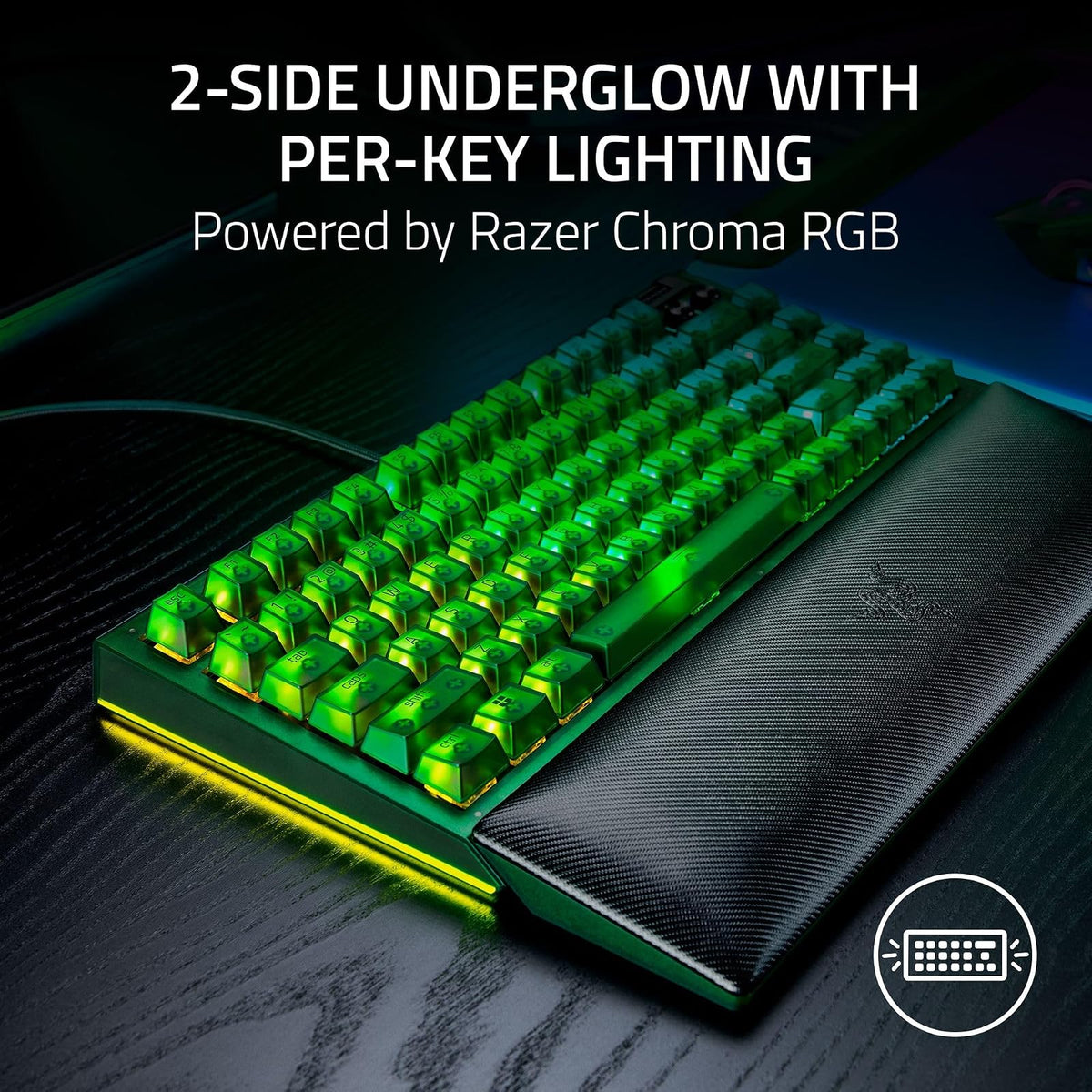 Razer V4 75% Teclado mecánico para Juegos: diseño Intercambiable en Caliente, Compacto y Duradero, interruptores táctiles Naranjas - Chroma RGB - Teclas de Rodillo y Medios MF - Cómodo