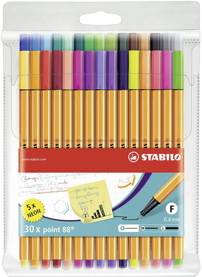 STABILO - Rotulador punta fina - point 88 - juego de 30 colores