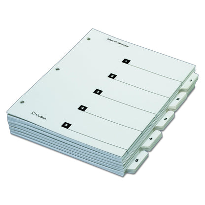 Cardinal by TOPS Products QuickStep OneStep - Sistema de índice numerado a granel, Blanco, 5-Tab (24 Sets)